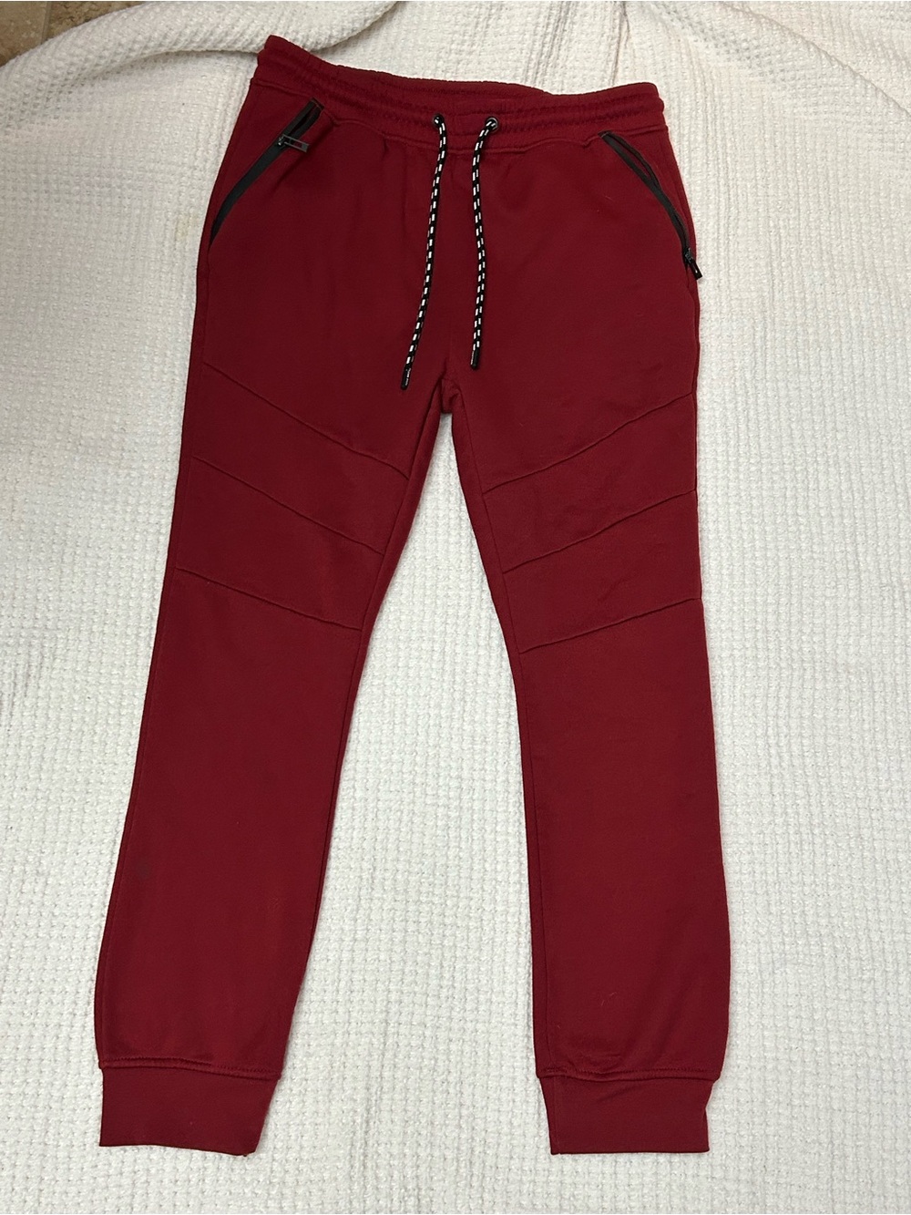Zoo York Men's Maroon Jogger Pants with Zip Pockets